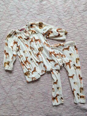 MilkBarn Dogs Baby Shirt and Pant Set Size 12-18m